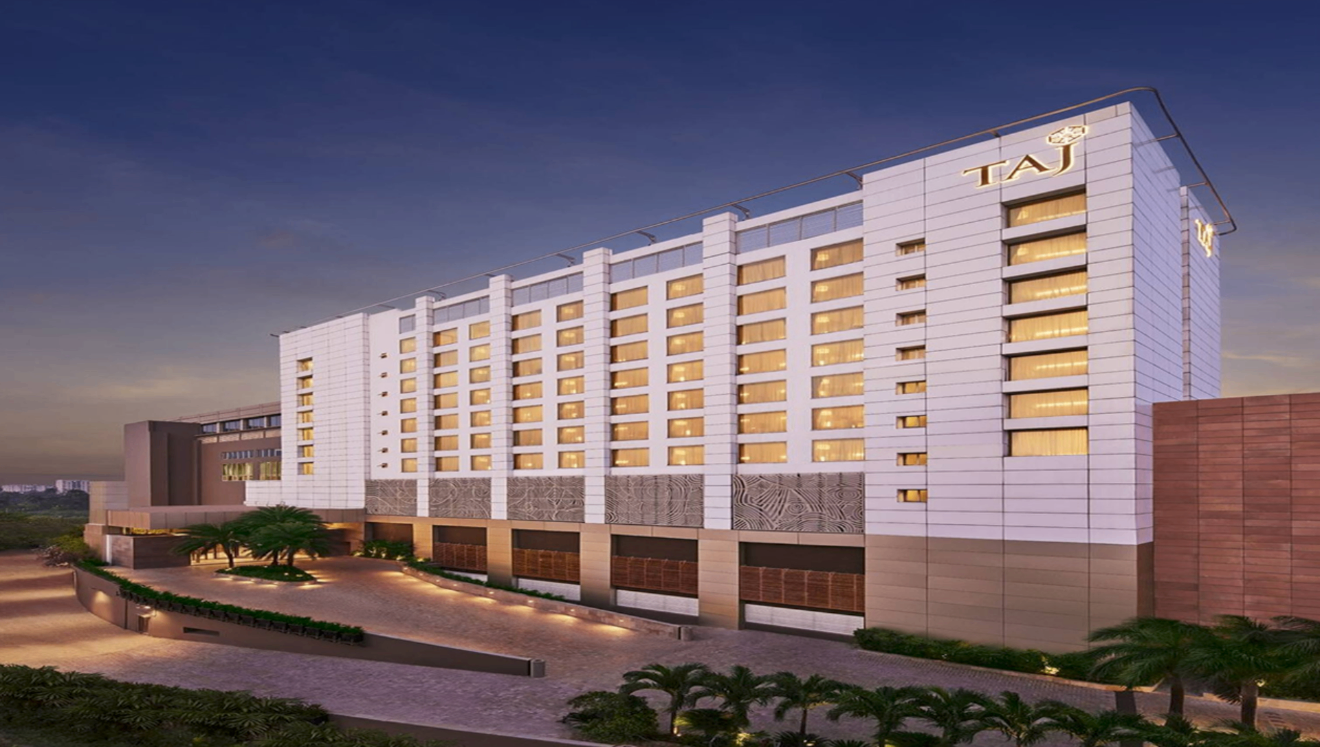 Taj City Centre New Town Kolkata exterior at dusk