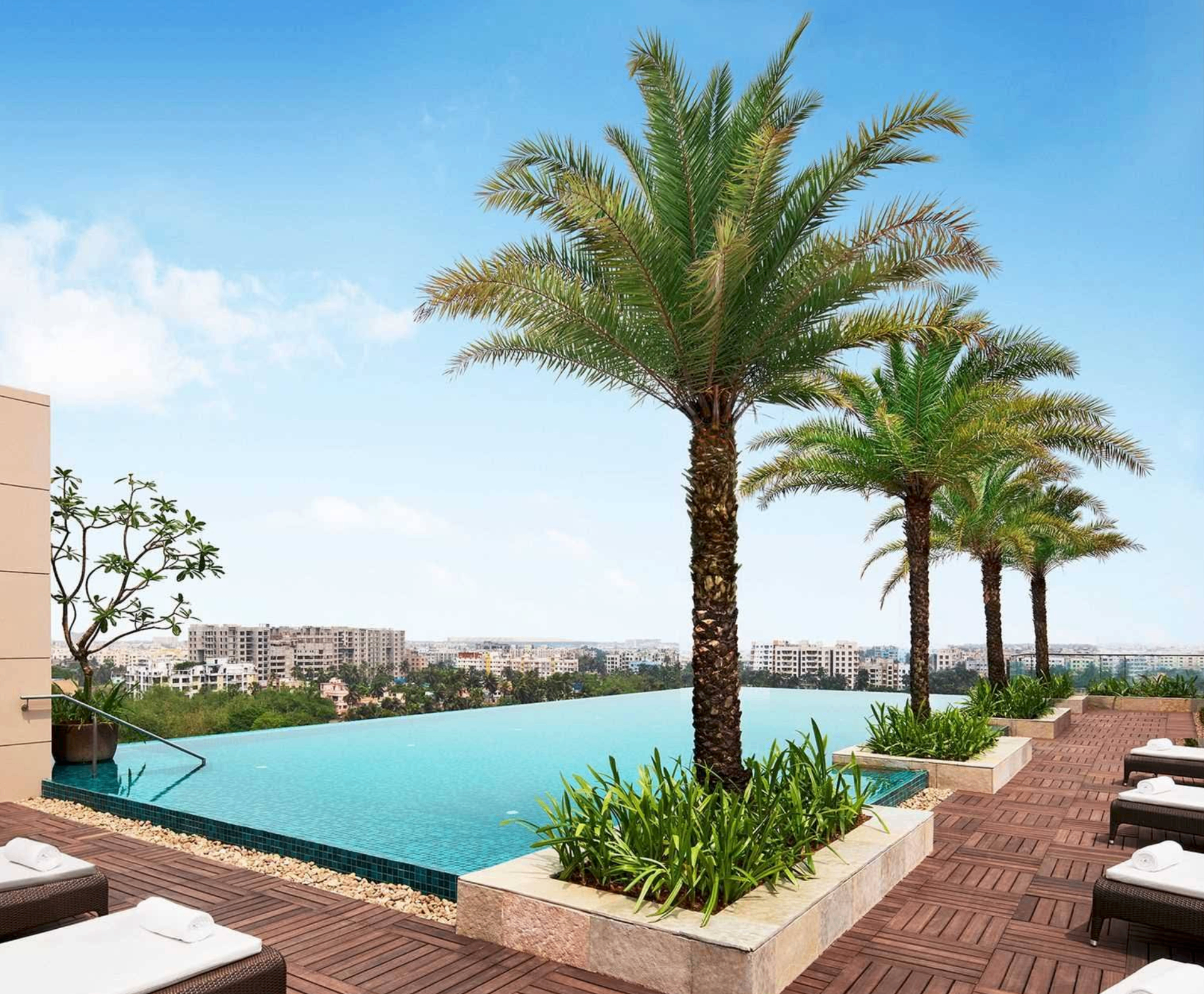 Taj City Centre infinity pool overlooking Kolkata